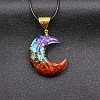 Resin with Chakra Stone Inside Pendant Necklaces FS-WG1C90E-02-1