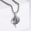 Vintage Stainless Steel Snake Wrapped Pentagram Pendant Punk Necklaces ZI6457-1-1