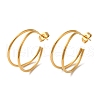 Ion Plating(IP) 304 Stainless Steel Moon Stud Earrings for Women EJEW-Z066-10G-1