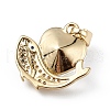 Real 18K Gold Plated Rack Plating Brass Micro Pave Cubic Zirconia Pendants KK-C015-28G-16-3