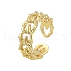 Hollow Rack Plating Brass Open Cuff Rings RJEW-D080-02G-1