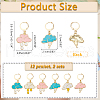 Alloy Enamel Cloud with Raindrop/Lightning Bolt Charm Locking Stitch Markers HJEW-PH01724-2