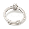 Mother's Day Rings Oval Rack Plating Brass Micro Pave Cubic Zirconia Adjustable Rings for Women RJEW-F162-03P-01-3