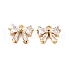 Brass Clear Cubic Zirconia Charms ZIRC-P104-03G-2