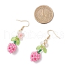 Flower 304 Stainless Steel Glass Seed Beads Dangle Earrings EJEW-MZ00470-05-4