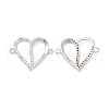 Brass Micro Pave Clear Cubic Zirconia Connector Charms KK-E068-VB048-1