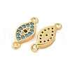 Brass Micro Pave Cubic Zirconia Connector Charms KK-U056-45G-2