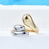 Brass Cuff Rings for Women RJEW-G347-04GP-2