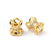 Brass Micro Pave Clear Cubic Zirconia Bead Caps KK-V015-24G-01-1