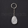 Natural Quartz Crystal Teardrop with Spiral Pendant Keychain KEYC-A031-02P-06-3
