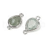Natural Green Strawberry Quartz Connector Charms G-L514-048G-08-2