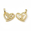 Brass Micro Pave Clear Cubic Zirconia Pendants KK-E068-VC042-1