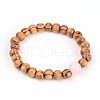 Wood Beaded Stretch Bracelets BJEW-JB01941-2