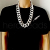 Unisex Thick CCB Plastic Cuban Link Chains Necklaces NJEW-V006-02P-1