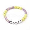 Handmade Polymer Clay Beads Stretch Bracelets Sets BJEW-JB06353-03-10