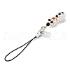 Christmas Snowman Glass Seed Beads Mobile Straps HJEW-MZ00294-01-5
