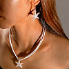 Bohemian Imitation Leather Cord Necklaces & Alloy Dangle Earring Sets FS-WG3325C-01-2