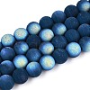 Frosted Opaque Glass Beads Strands GLAA-T032-P10mm-MBB14-1