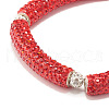 Bling Polymer Clay Rhinestone Curved Tube Beads Stretch Bracelet for Women BJEW-JB07490-9