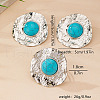 Flat Round Alloy & Synthetic Turquoise Ring & Stud Earring Sets FS-WG73FC1-01-1