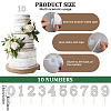 CRASPIRE 10 Sets 10 Style Number Plastic Imitation Pearl & Rhinestone Cake Toppers FIND-CP0001-67-2