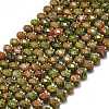 Natural Unakite Beads Strands G-P573-A04-01-3