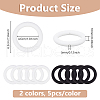 DICOSMETIC 10Pcs 2 Colors Ring Silicone Beads SIL-DC0001-79-2