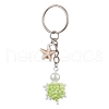 Tortoise Glass Seed Beads Pendant Keychain HJEW-MZ00105-03-1