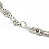 Fashionable 304 Stainless Steel Rope Chain Necklaces for Men STAS-A028-N048P-S-3