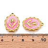 304 Stainless Steel Enamel Pendants STAS-N110-27B-G-3