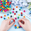Gorgecraft 200Pcs Dyed Natural Wood Beads WOOD-GF0002-13B-3