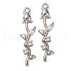 Brass Micro Pave Clear Cubic Zirconia Pendants KK-Z112-43P-1