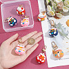   2Set PVC Cartoon Lucky Cat Doll Pendants Keychains HJEW-PH0001-49-4