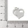 Brass Pave Natural White Shell Heart Charms with Jump Rings KK-S522-08B-P-3