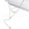 925 Sterling Silver Double Layer Necklaces NJEW-L116-11P-2