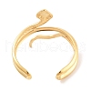 304 Stainless Steel Snake Open Cuff Rings for Women RJEW-K273-09G-3