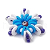 Handmade Polymer Clay and Snowflake Lampwork and Glass Round Pendants PALLOY-MZ00639-05-3