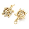 Brass Pave Clear Cubic Zirconia Pendants KK-U009-12I-G-2