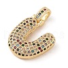 Brass Micro Pave Cubic Zirconia Pendants ZIRC-P121-01G-U-2