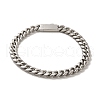 Non-Tarnish 304 Stainless Steel Cuban Link Chain Bracelets for Women Men BJEW-Q341-14A-P-1