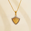 Elegant Brass Micro Pave Clear Cubic Zirconia Pendant Necklaces FA0989-3-4