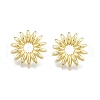 Brass Sunflower Stud Earrings for Women EJEW-P205-04G-2