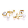 Brass Micro Pave Cubic Zirconia Pendants KK-N265-15G-2