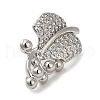 Rack Plating Brass Micro Pave Clear Cubic Zirconia Twister Clasps KK-F863-03P-2