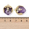 Natural Amethyst Faceted Pendants G-K347-09G-03-3