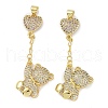 Rack Plating Brass Micro Pave Cubic Zirconia Pendants KK-K341-47G-1