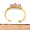 Natural Rose Quartz Beads Cuff Bangles for Women BJEW-Q035-01G-02-3