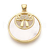 Brass Micro Pave Clear Cubic Zirconia Pendants KK-N268-62G-1