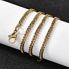3MM 304 Stainless Steel Wheat Chain Necklaces for Men STAS-V011-03D-G-3