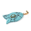 Synthetic Turquoise Carved Pendants G-Z084-01G-05-2